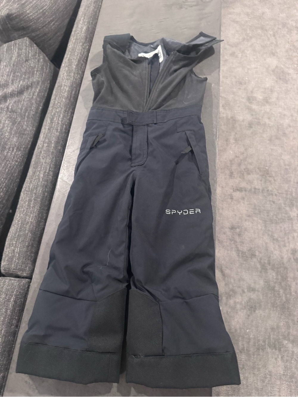 Spyder Kids Black and Dark Gray Snow Overalls